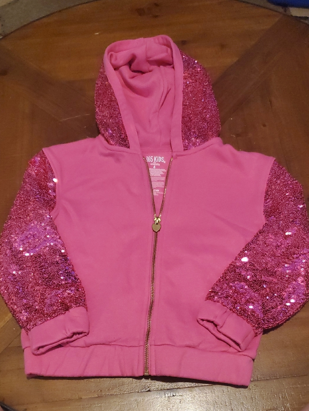 Pink Sequin-Sleeve Zip Hoodie And Matching Skirt for Kids - 365 KIDS.